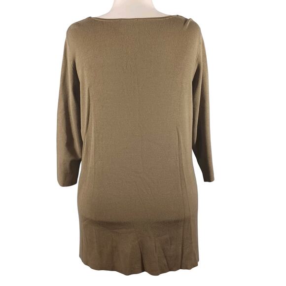 Whisper Knit by Louis Dell'Olio Women's 1X Knit Sweater Tunic Olive Green - Picture 6 of 9